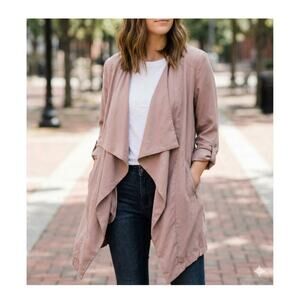 Eliane Rose Draped Blazer Jacket Pale Pink Size Medium